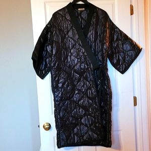 Black Lightweight Puff Coat with Side Tie